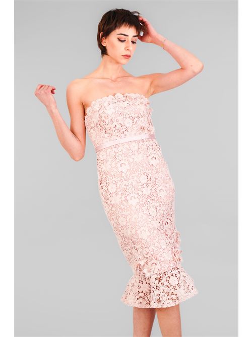 Abito tubino in cady e pizzo D'Andrea collection | 25025ROSE SMOKE